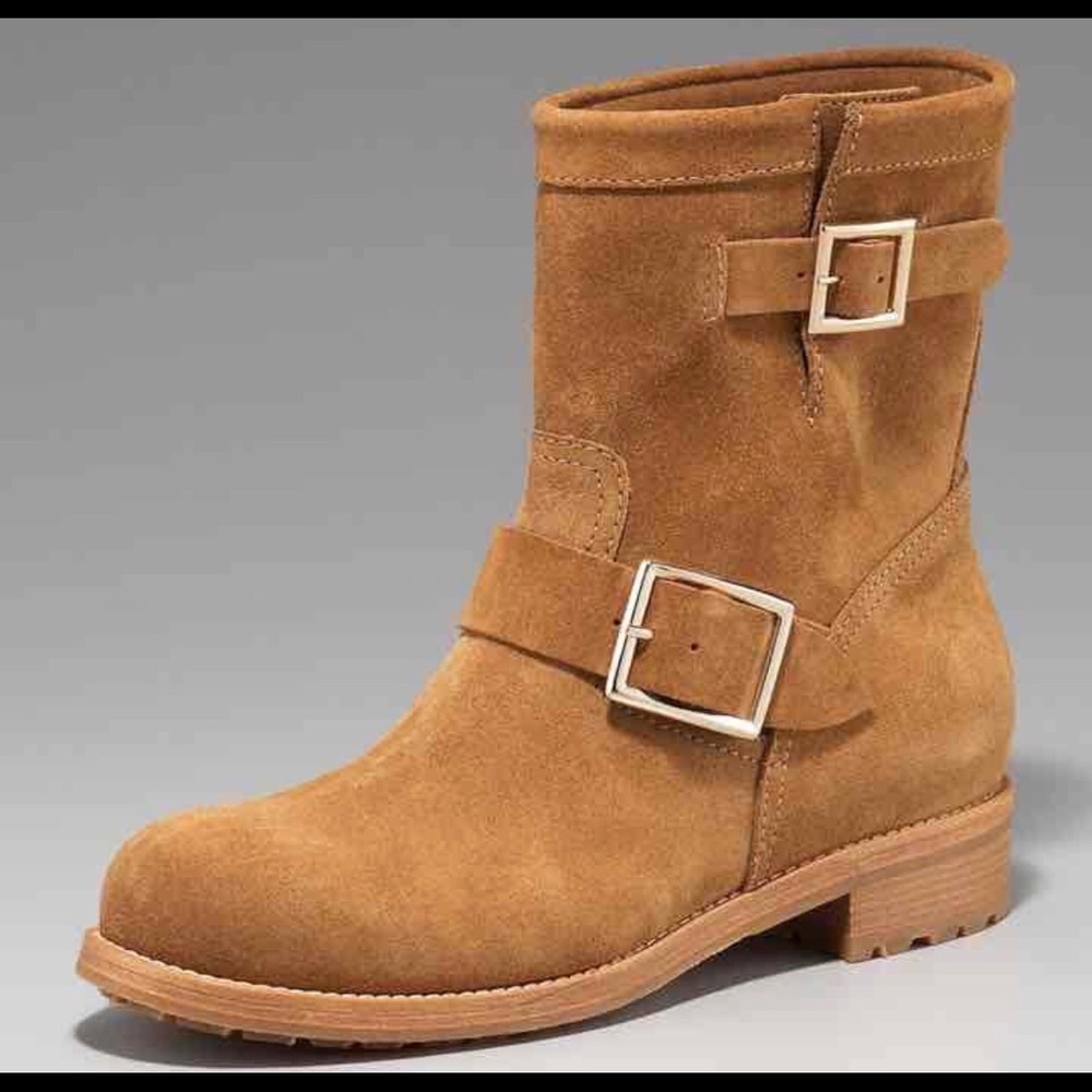 Jimmy Choo suede biker boots